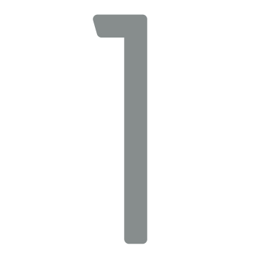 Self-Adhesive House Number "1" - 6 Inches in Light Gray