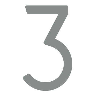 Self-Adhesive House Number "3" - 6 Inch in Light Gray