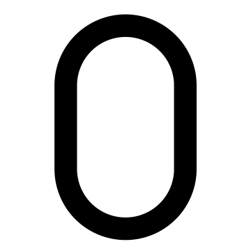 Self-adhesive house number "0" - 8 inch in black