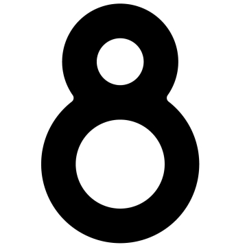 Self-adhesive house number "8" - 1 1/2 inch in black