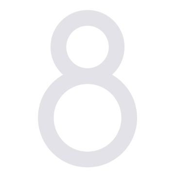 Self-adhesive house number "8" - 6 inches, white
