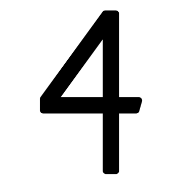 Self-adhesive house number "4" - 8 inches in black