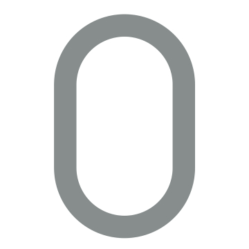 Self-adhesive house number "0" - 245mm in light gray.