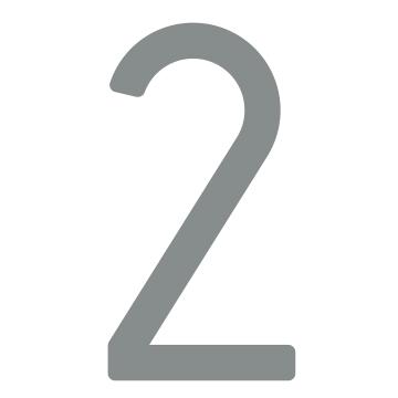 Self-adhesive house number "2" - 9.6 inches in Light Gray