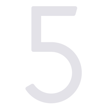 Self-adhesive house number "5" - 9.6 inches in white