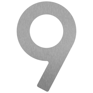 Self-Adhesive House Number "9" - 3 Inch Stainless Steel