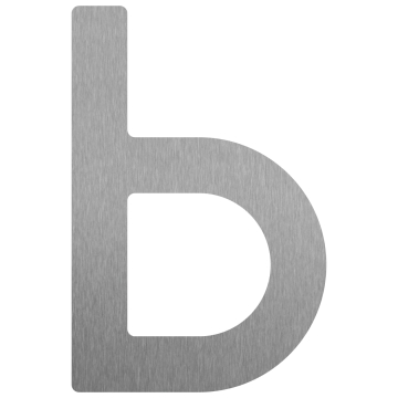 Self-adhesive house number "b" - 3 inch, stainless steel