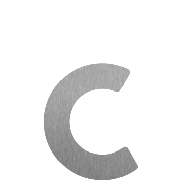 Self-adhesive "c" letter - 3 inch stainless steel