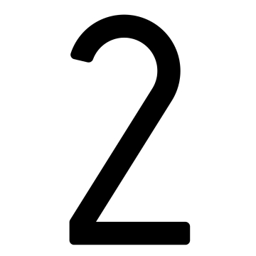 Modern House Number "2" - 9.6 inches in Black