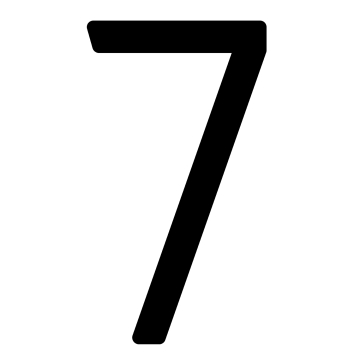 Modern House Number "7" - 9.6 inches in Black