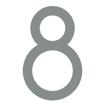 Modern House Number "8" - 9.6 inches in Metallic Gray