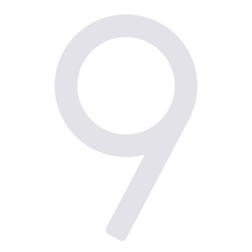 Modern House Number "9" - 9.6 inches in White