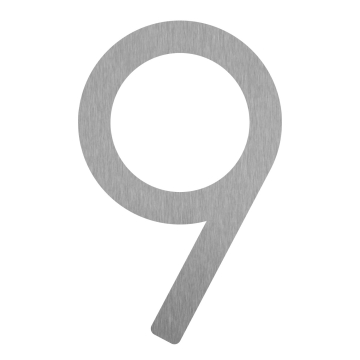 Modern House Number "9" - 245 mm Stainless Steel
