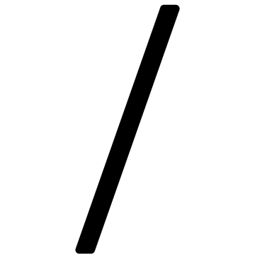 Modern Slash Sign "/" - 200mm in Black