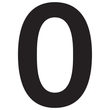 House Number "0" Black
