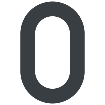 Self-adhesive house number "0" - 3 inch in anthracite gray