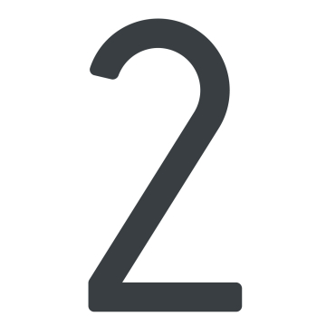 Self-adhesive house number "2" - 6 inches in anthracite.