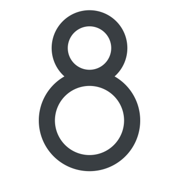 Modern House Number "8" - 9.6 inches in Anthracite Gray