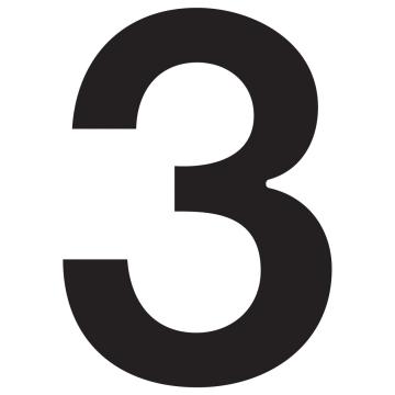 House number "3" Black