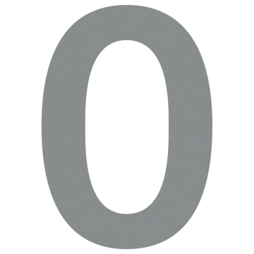 House Number "0" Gray Metallic