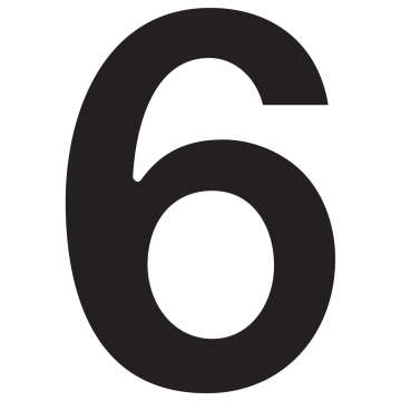 House number "6" Black