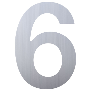 House Number "6" Stainless Steel