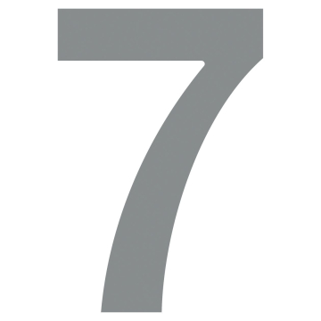 House Number "7" Gray Metallic