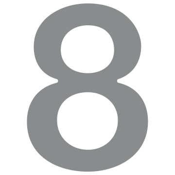 House Number "8" Metallic Gray