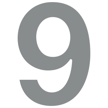 House Number "9" Gray Metallic
