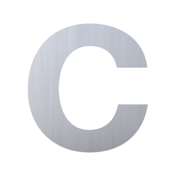 Stainless steel house number "c"