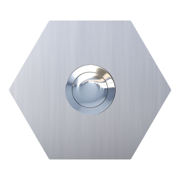 Stainless steel hexagon doorbell.