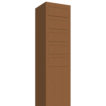 Monolith Mailbox System for Five, Rust Finish