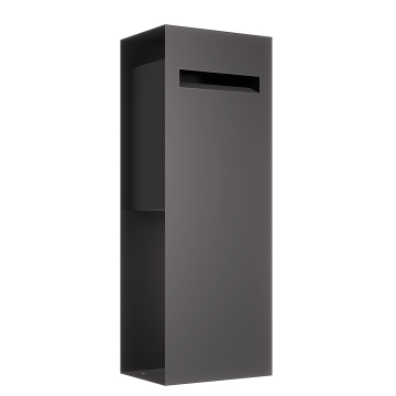 Aleria Black Freestanding Mailbox | Rear Access
