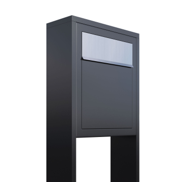 Freestanding Mailbox Base Anthracite with Stainless Steel Door