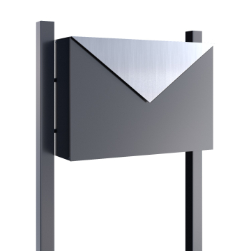 Letterbox anthracite with stainless steel flap
