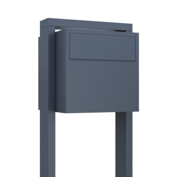 Lucera Freestanding Mailbox in Anthracite | Rear Retrieval