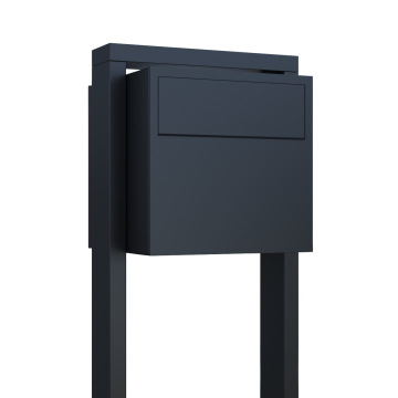 Lucera Standing Mailbox in Black | Rear Retrieval