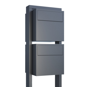 Lucera for Two Anthracite Wall Mount Mailbox | Rear Access