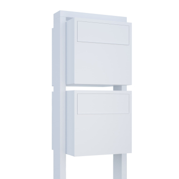 Lucera for Two White Freestanding Mailbox | Rear Retrieval