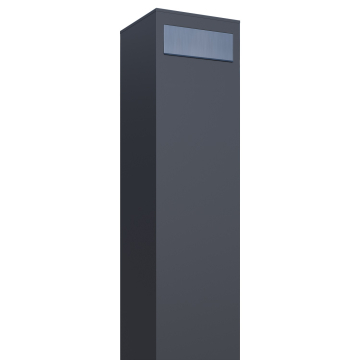 Monolith Anthracite Freestanding Mailbox with Stainless Steel Flap