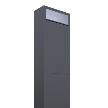 Big Anthracite Mailbox with Stainless Steel Flap