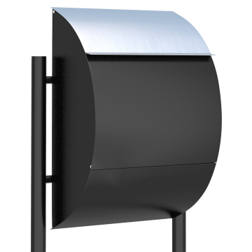Jumbo Freestanding Mailbox Anthracite with Stainless Steel Flap