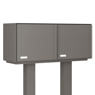 Mailbox system with parcel compartment Copenhagen for Two in Gray