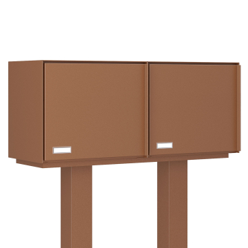 Kopenhagen for Two Rust-Colored Mailbox System with Parcel Compartment