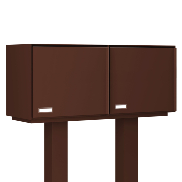 Mailbox with Package Compartment Copenhagen for Two in Brown