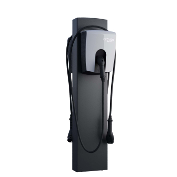 Universal FlexiMount Charging Station Pedestal for Two with Ground Anchor in Black