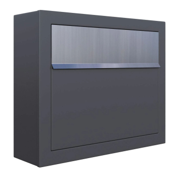 Elegance Anthracite Mailbox with Stainless Steel Flap