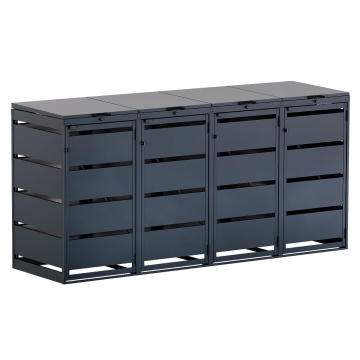 Kim Four-Bin Trash Can Storage, 120L, Anthracite