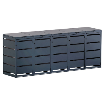 Kim 5-Bin Trash Can Storage, 120L, Anthracite