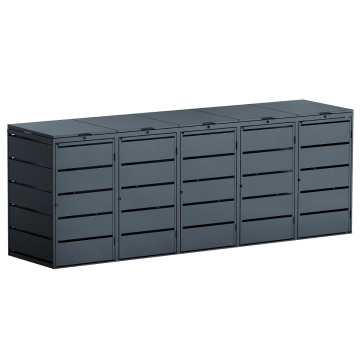 Edda 5-Bin Trash Can Storage, 240L, Anthracite